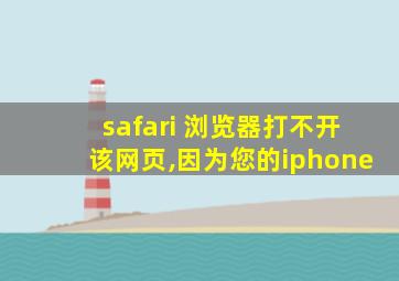 safari 浏览器打不开该网页,因为您的iphone